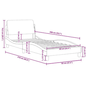 Bettgestell Dover Braun 90x200 cm Kunstleder