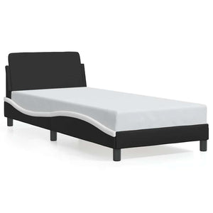 Bettgestell Dover 90x200 cm Kunstleder Schwarz/Weiß
