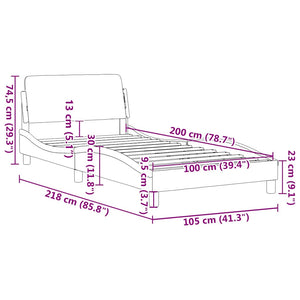 Bettgestell Dover Dunkelgrau 100x200 cm