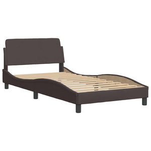vidaXL Cadre de lit « Dover » Marron foncé 100x200 cm Tissu