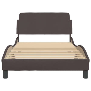 vidaXL Cadre de lit « Dover » Marron foncé 100x200 cm Tissu