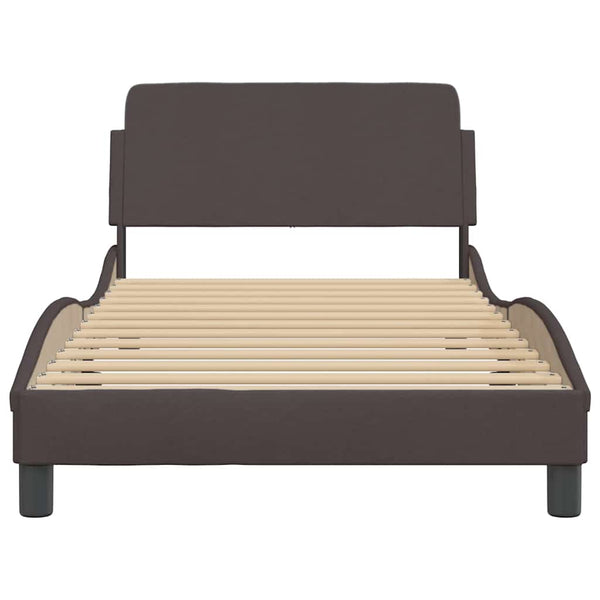 vidaXL Cadre de lit « Dover » Marron foncé 100x200 cm Tissu