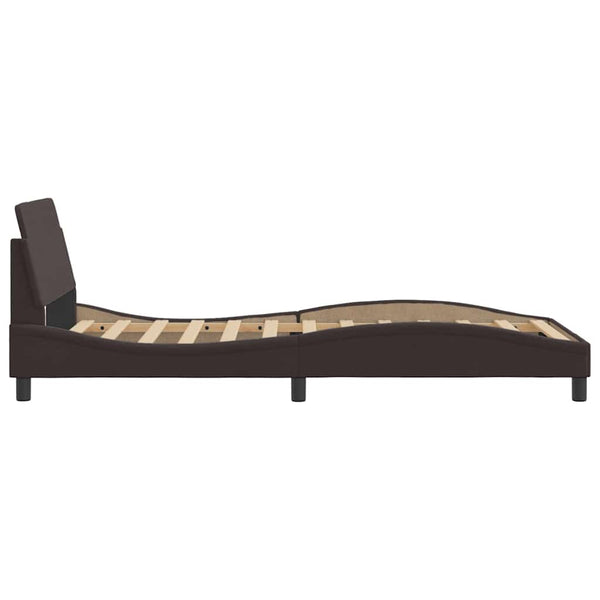 vidaXL Cadre de lit « Dover » Marron foncé 100x200 cm Tissu