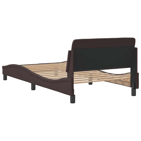 vidaXL Cadre de lit « Dover » Marron foncé 100x200 cm Tissu
