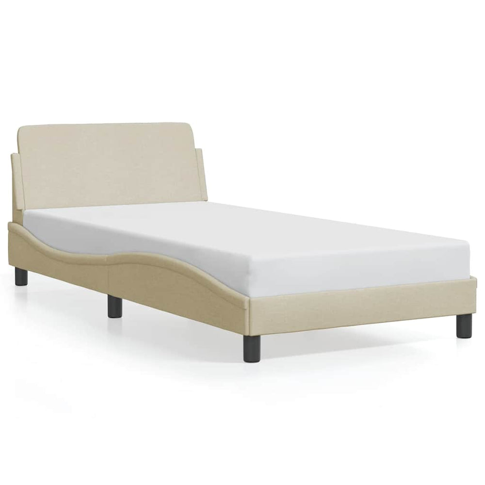 Bettgestell Creme 100x200 cm Stoff
