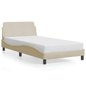 Bettgestell Creme 100x200 cm Stoff