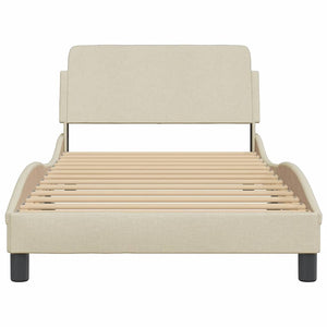 Bettgestell Creme 100x200 cm Stoff