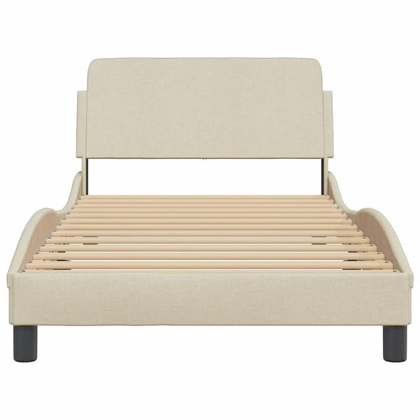 Bettgestell Creme 100x200 cm Stoff