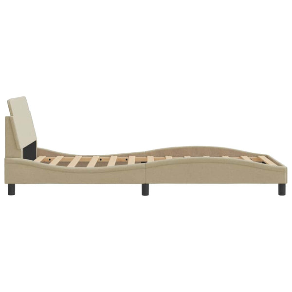 Bettgestell Creme 100x200 cm Stoff