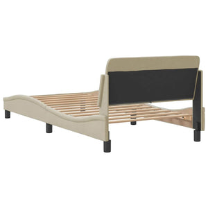 Bettgestell Creme 100x200 cm Stoff
