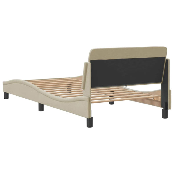 Bettgestell Creme 100x200 cm Stoff