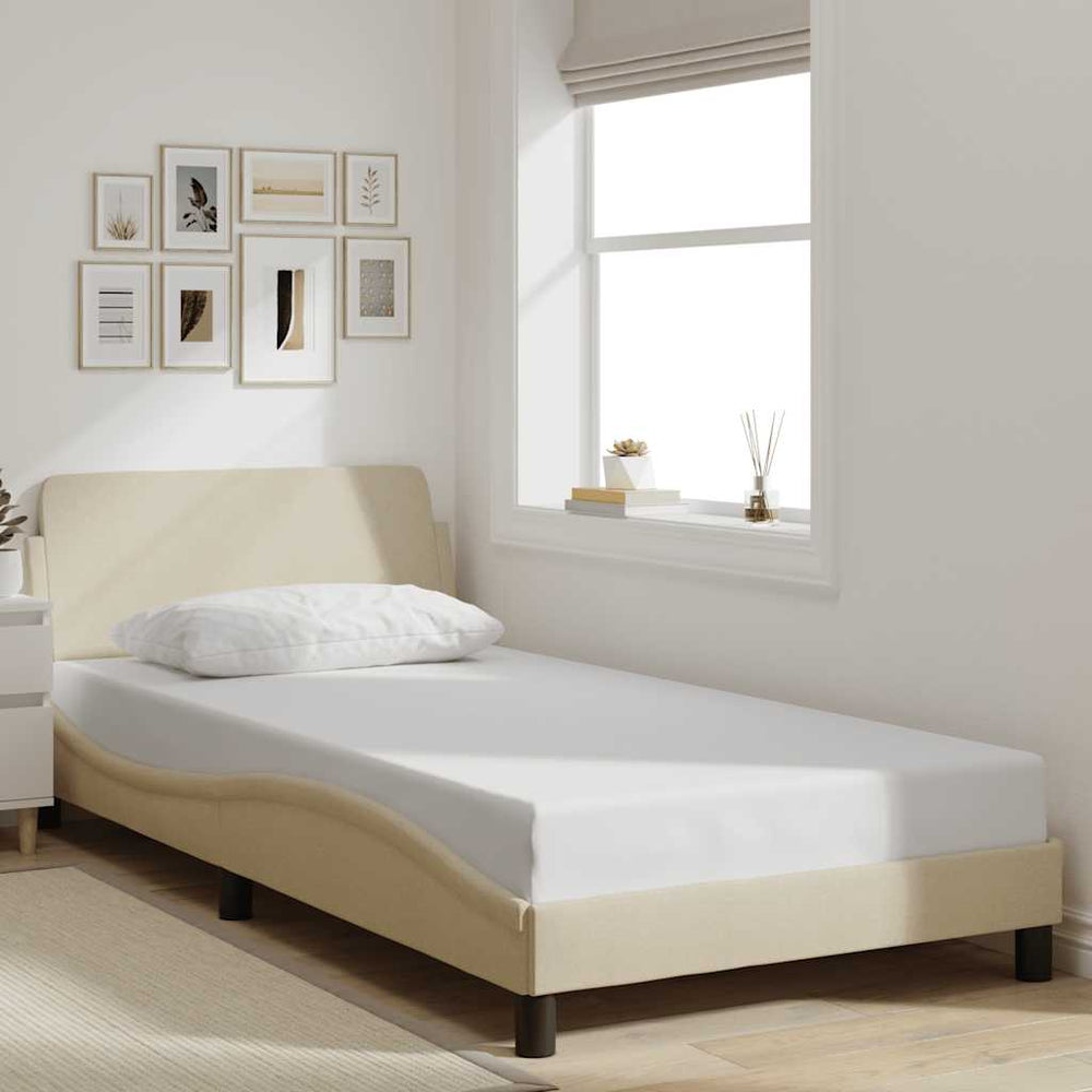 Bettgestell Creme 100x200 cm Stoff