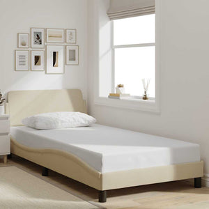 Bettgestell Creme 100x200 cm Stoff