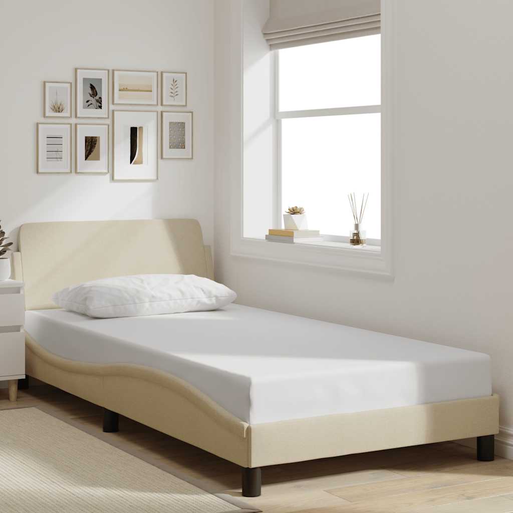 Bettgestell Creme 100x200 cm Stoff