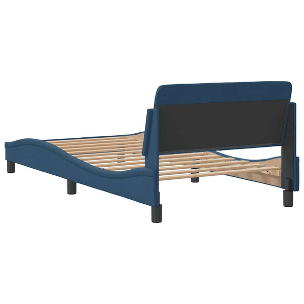 Bettgestell Blau 100x200 cm mit Kopfteil