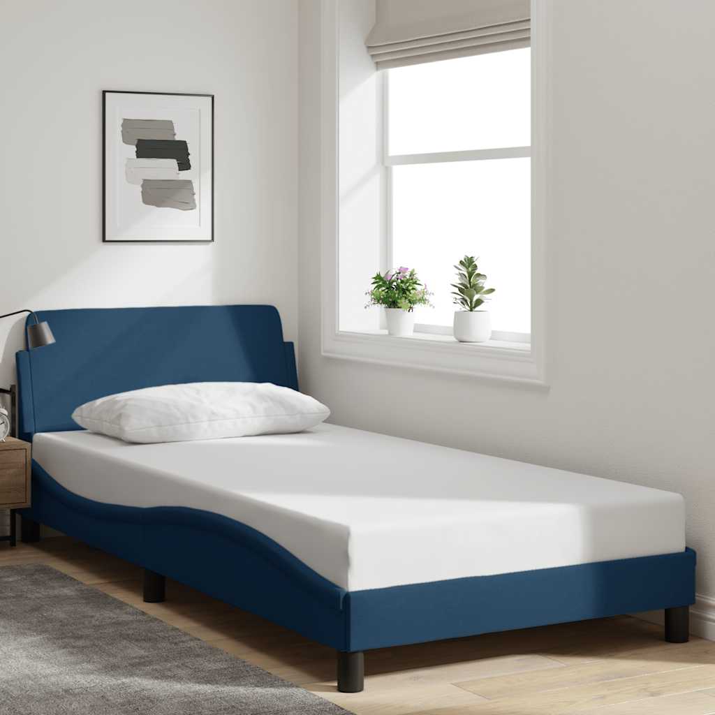 Bettgestell Blau 100x200 cm mit Kopfteil