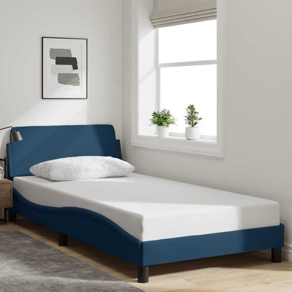 Bettgestell Blau 100x200 cm mit Kopfteil