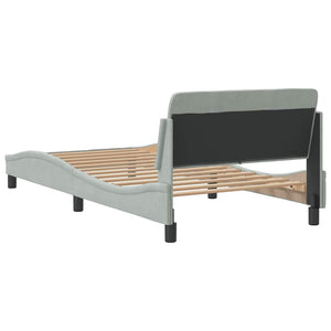 Bettgestell Dover Hellgrau Samt 100x200 cm