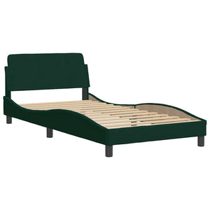 Bettgestell Dunkelgrün Samt 100x200 cm