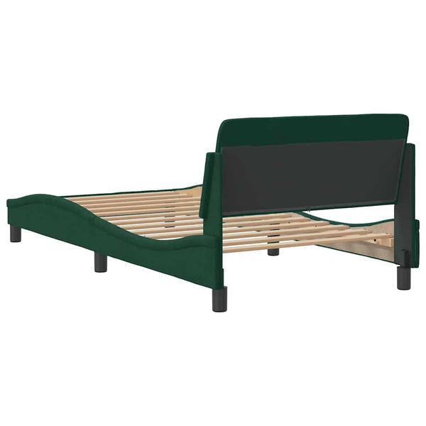 Bettgestell Dunkelgrün Samt 100x200 cm
