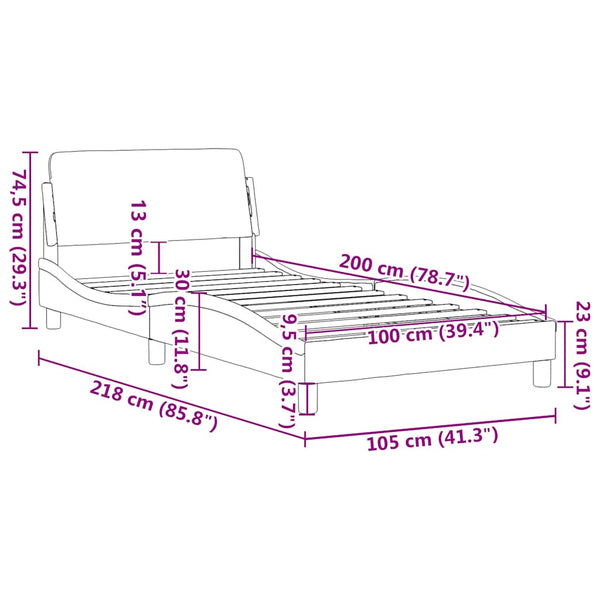 Bettgestell Dunkelgrün Samt 100x200 cm