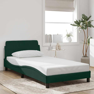 Bettgestell Dunkelgrün Samt 100x200 cm