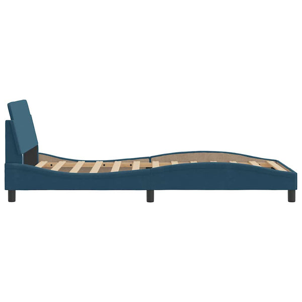 vidaXL Cadre de lit avec tête de lit "Dover" bleu 100x200 cm velours