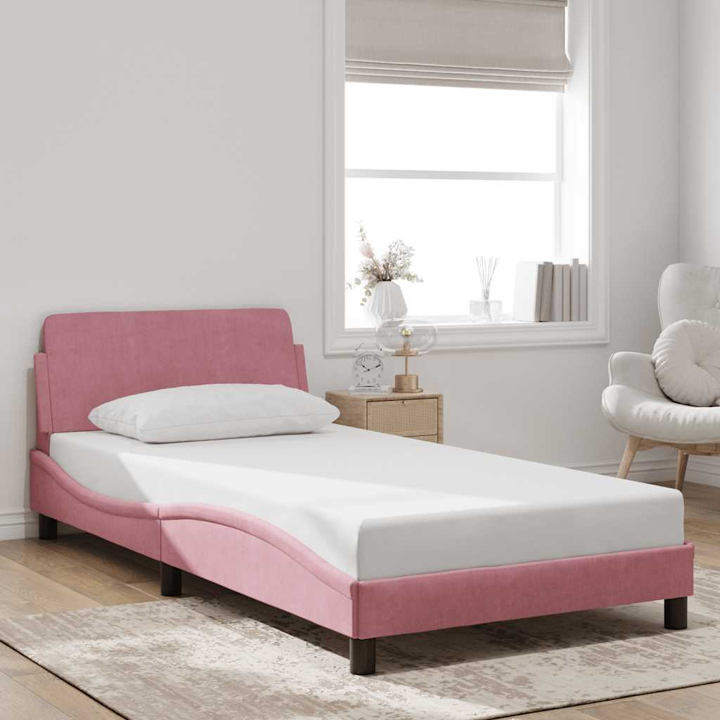 Bettgestell Dover Rosa 100x200 cm Samt