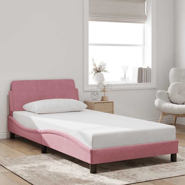 Bettgestell Dover Rosa 100x200 cm Samt