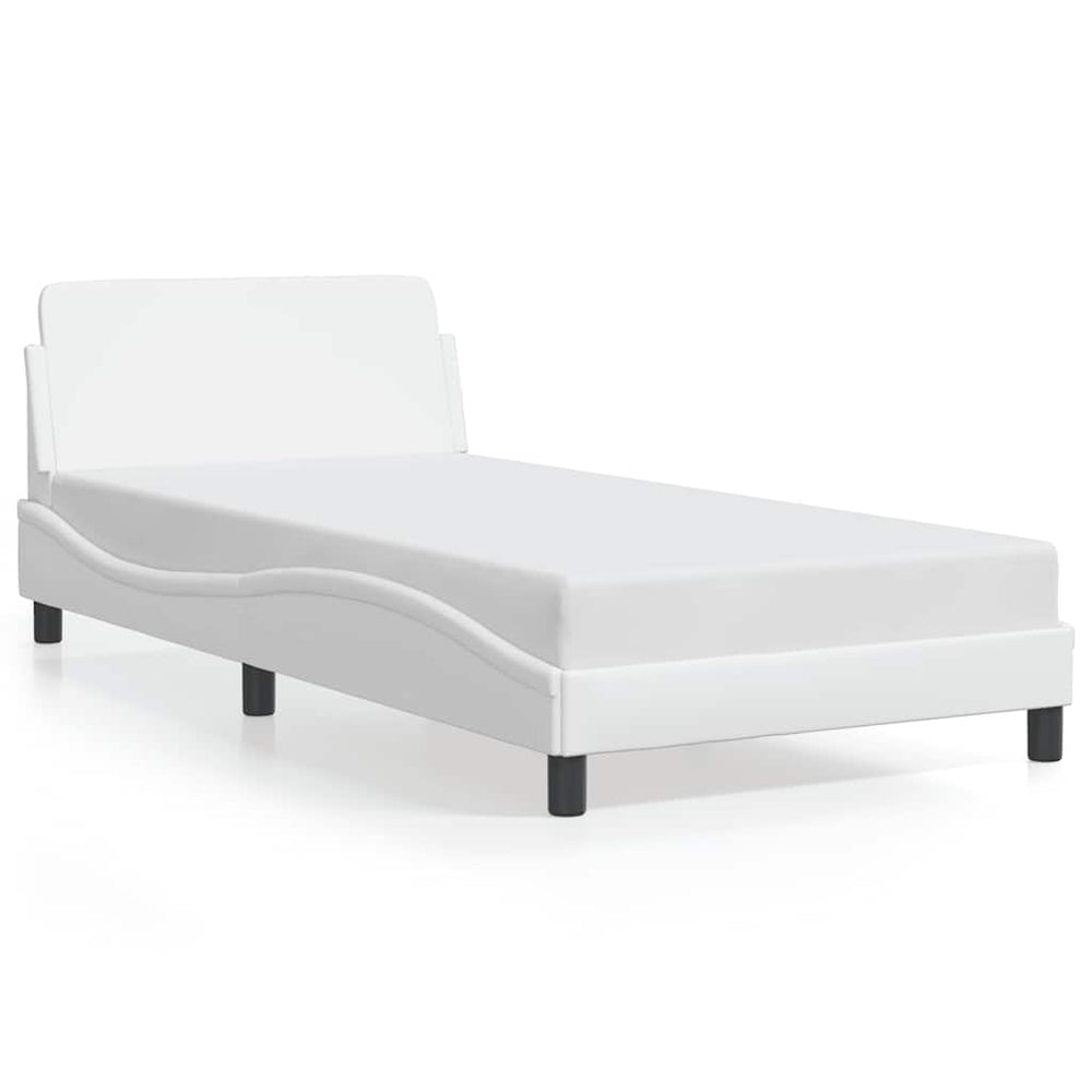 Bettgestell Dover Weiß 100x200 cm Kunstleder