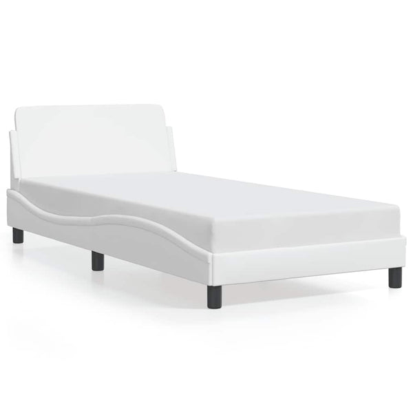 vidaXL Cadre de lit "Dover" Blanc 100x200 cm Similicuir