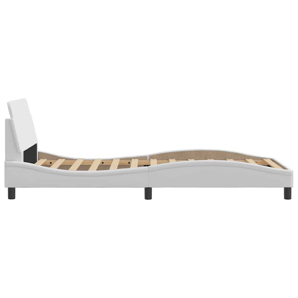 vidaXL Cadre de lit "Dover" Blanc 100x200 cm Similicuir