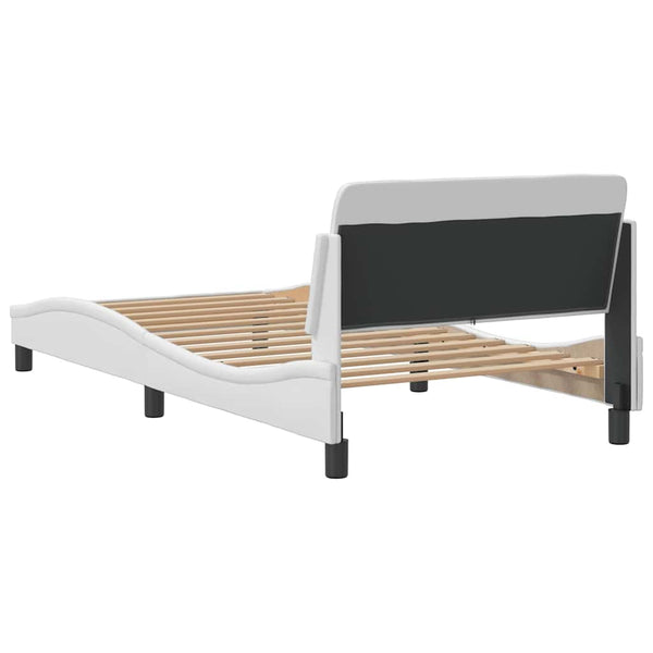 vidaXL Cadre de lit "Dover" Blanc 100x200 cm Similicuir