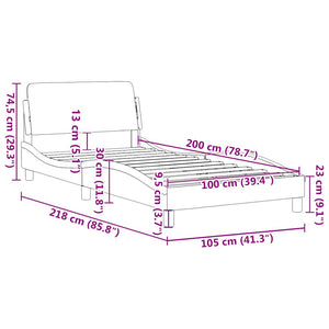 vidaXL Cadre de lit "Dover" Blanc 100x200 cm Similicuir