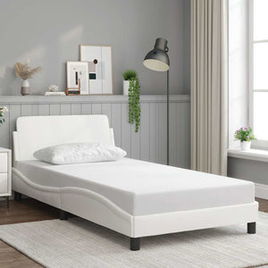 vidaXL Cadre de lit "Dover" Blanc 100x200 cm Similicuir