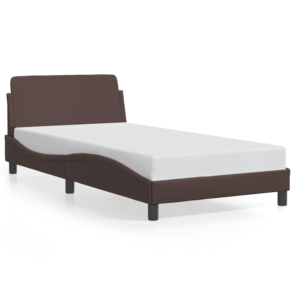 Bettgestell Dover Braun 100x200 cm Kunstleder