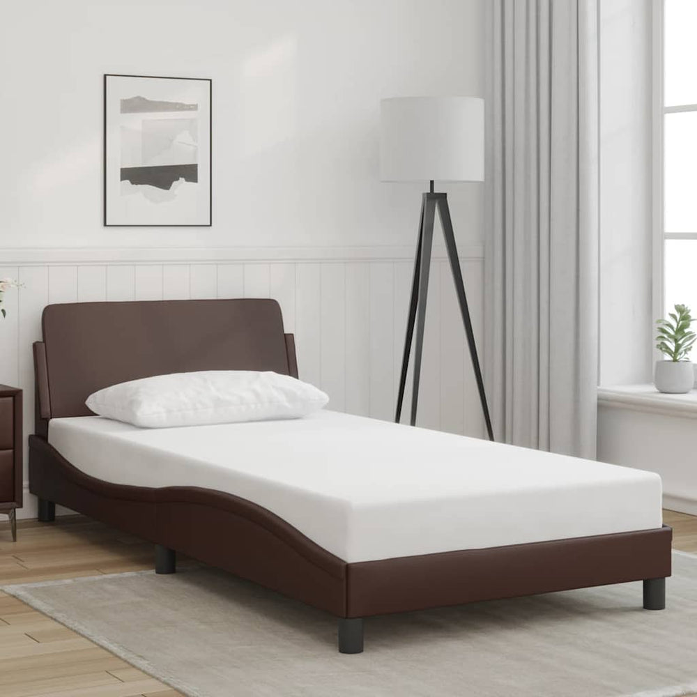 Bettgestell Dover Braun 100x200 cm Kunstleder