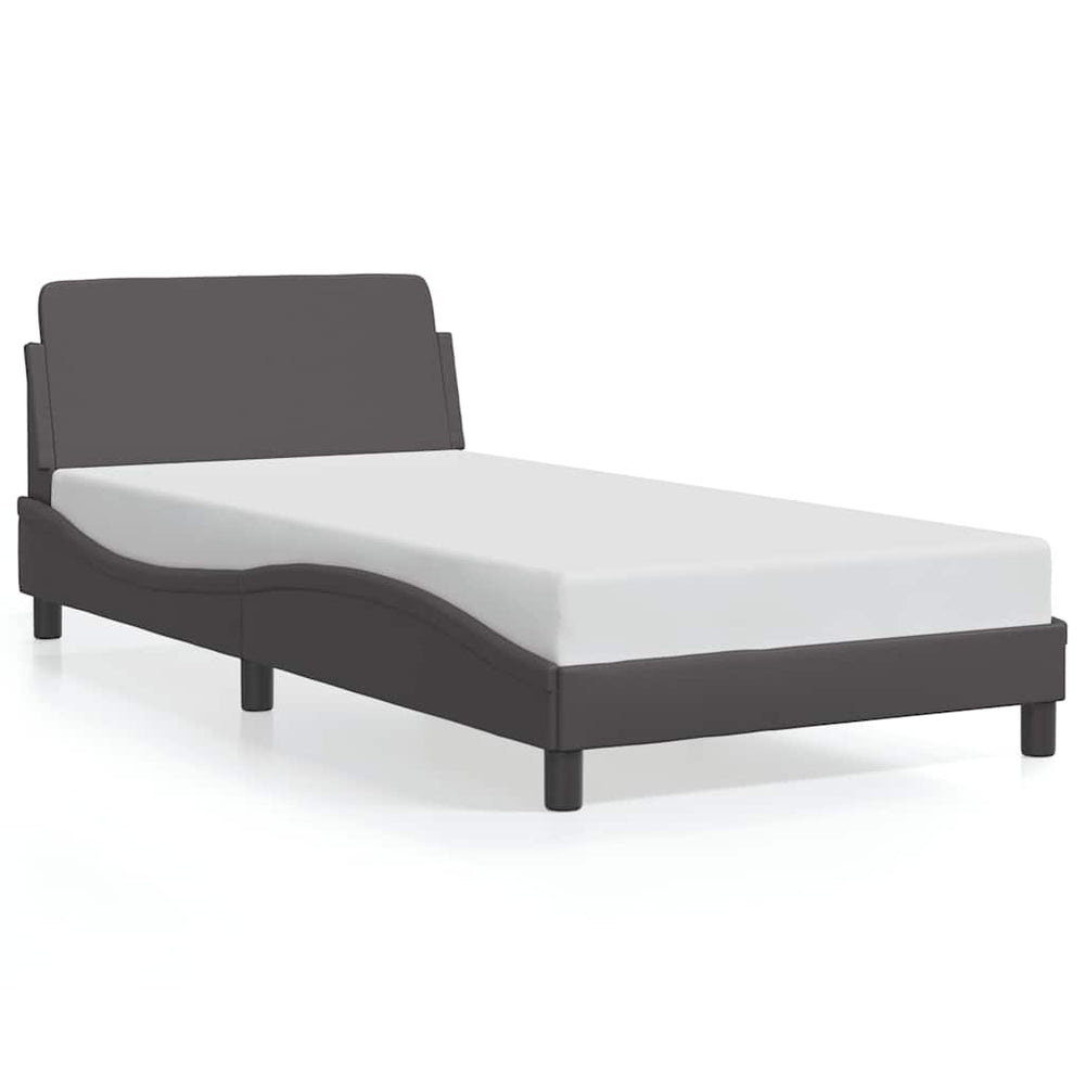 Bettgestell Dover Grau 100x200 cm Kunstleder