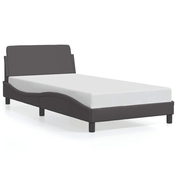 Bettgestell Dover Grau 100x200 cm Kunstleder