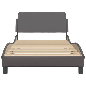 Bettgestell Dover Grau 100x200 cm Kunstleder
