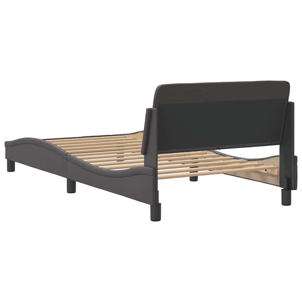 Bettgestell Dover Grau 100x200 cm Kunstleder