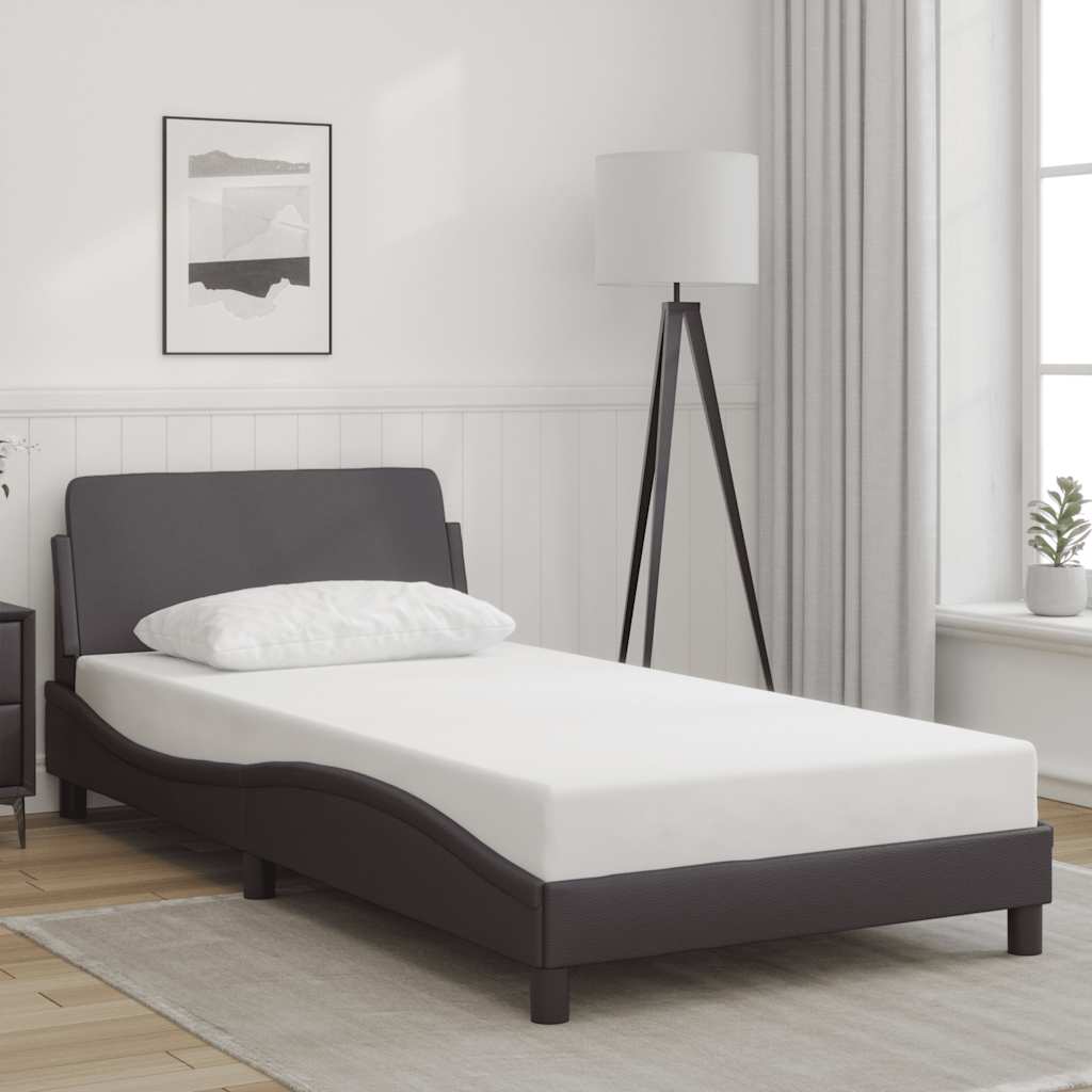 Bettgestell Dover Grau 100x200 cm Kunstleder