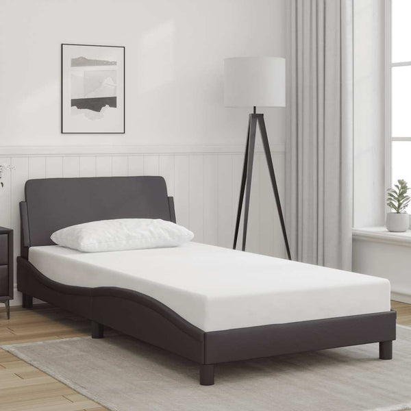Bettgestell Dover Grau 100x200 cm Kunstleder