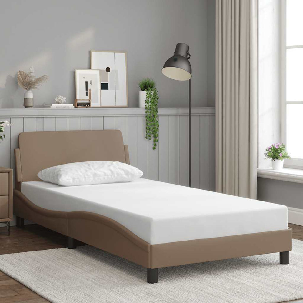Bettgestell Cappuccino-Braun 100x200 cm Kunstleder