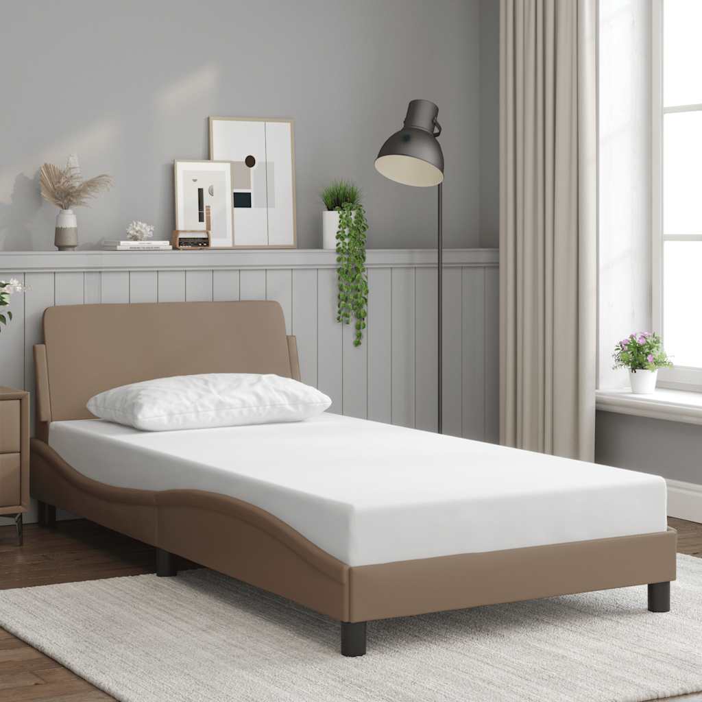 Bettgestell Cappuccino-Braun 100x200 cm Kunstleder