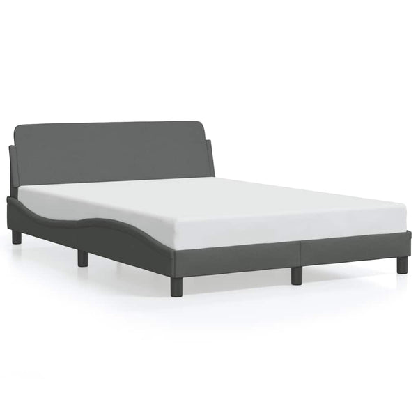 vidaXL Cadre de lit « Dover » gris foncé 120x200 cm Tissu