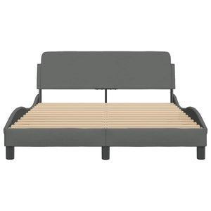 vidaXL Cadre de lit « Dover » gris foncé 120x200 cm Tissu
