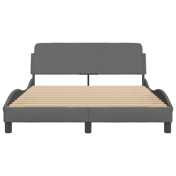 vidaXL Cadre de lit « Dover » gris foncé 120x200 cm Tissu