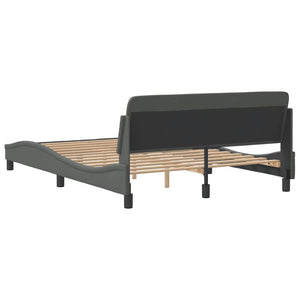 vidaXL Cadre de lit « Dover » gris foncé 120x200 cm Tissu