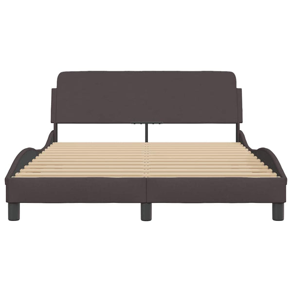 vidaXL Cadre de lit "Dover" marron foncé 120x200 cm tissu